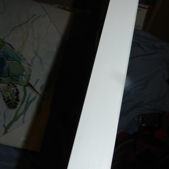 Carol Robinson Blue Sea Turtle Swim Canvas Wall Art 24" x 24" White Framed NEW - Picture 11 of 14